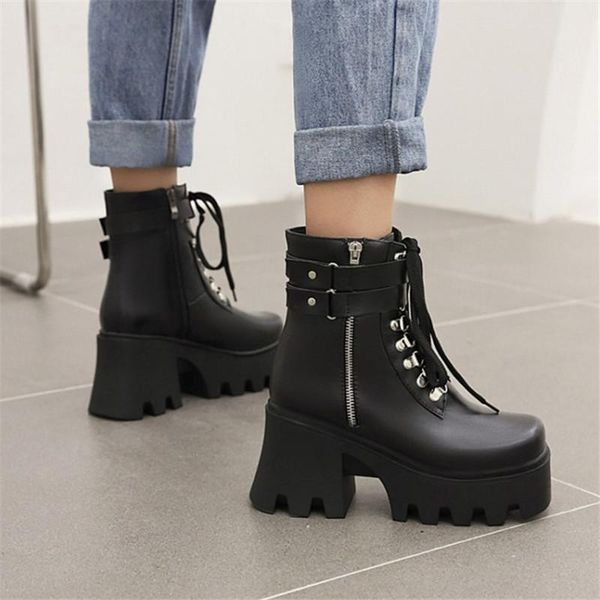 boots pxelena large size 35-46 women combat motorcycle punk rock gothic ankle chunky platform high heels thick sole winter shoes, Black
boots pxelena large size 35-46 women combat motorcycle punk rock gothic ankle chunky platform high heels thick sole winter shoes, Black