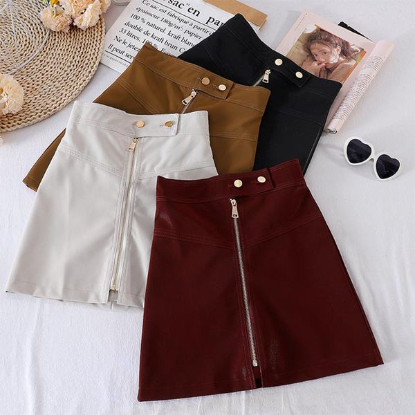 pu leather skirt women front zipper a line wrap high waist skirts 2021 autumn winter all match fashion lady, Black
pu leather skirt women front zipper a line wrap high waist skirts 2021 autumn winter all match fashion lady, Black