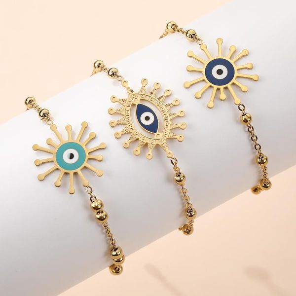 charm bracelets evil eye trendy fashion bracelet female stainless steel gold color chain for women men jewelry party gift, Golden;silver
charm bracelets evil eye trendy fashion bracelet female stainless steel gold color chain for women men jewelry party gift, Golden;silver