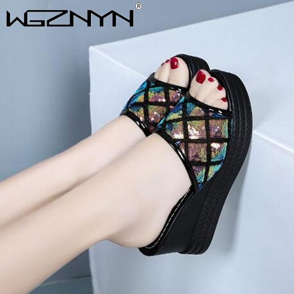 summer women sequins wedge slippers bling platform flip flops soft comfortable casual shoes outdoor beach sandals ladies slides, Black
summer women sequins wedge slippers bling platform flip flops soft comfortable casual shoes outdoor beach sandals ladies slides, Black