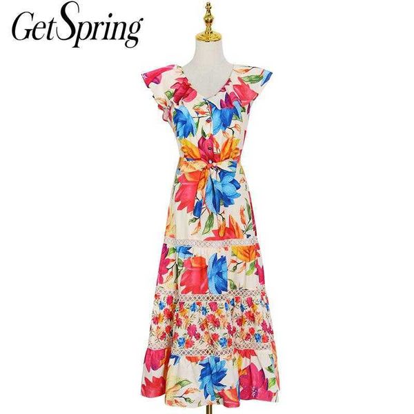 getspring women dress v neck sleeveless printed floral es ruffle stitching lace up long es high waist a-line 210601, Black;gray
getspring women dress v neck sleeveless printed floral es ruffle stitching lace up long es high waist a-line 210601, Black;gray
