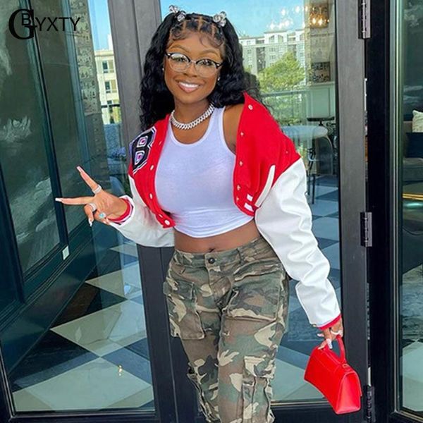 women's jackets gbtxty letter print color patchwork cropped baseball jacket for women 2021 autumn long sleeve loose short bomber zl1289, Black;brown
women's jackets gbtxty letter print color patchwork cropped baseball jacket for women 2021 autumn long sleeve loose short bomber zl1289, Black;brown