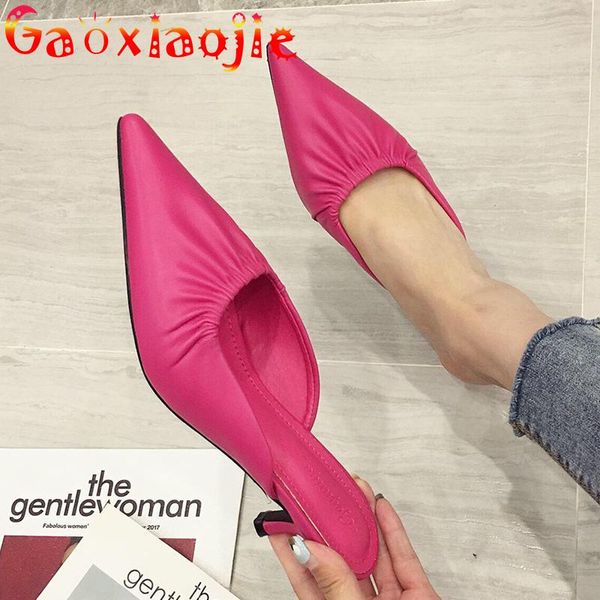 gaoxiaojie slippers women 2021 summer candy color pointed career sandals fashion pleated shopping female stiletto, Black
gaoxiaojie slippers women 2021 summer candy color pointed career sandals fashion pleated shopping female stiletto, Black