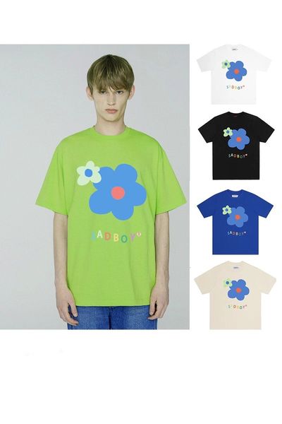 men's t-shirts "chillwave floral cartoon printing shirt", White;black