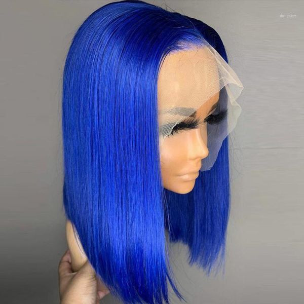 short bob blue color 13x4 lace front human hair silky straight wig for women with babyhair remy 180% brazilian closure wigs1, Black;brown
short bob blue color 13x4 lace front human hair silky straight wig for women with babyhair remy 180% brazilian closure wigs1, Black;brown