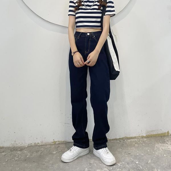 women's jeans autumn and winter high waist super elastic straight loose mom cotton stretch retro oversized trousers for women, Blue
women's jeans autumn and winter high waist super elastic straight loose mom cotton stretch retro oversized trousers for women, Blue