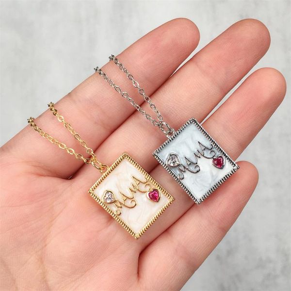 chains moflo 2022 arrival initial letter mama zircon pink enamel necklace gold plated geometric rectangle cz chain, Silver
chains moflo 2022 arrival initial letter mama zircon pink enamel necklace gold plated geometric rectangle cz chain, Silver