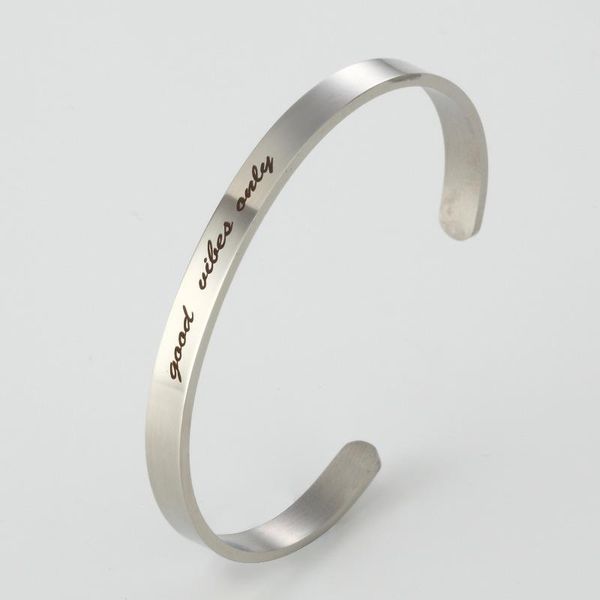 6mm good vibes only bangles for women gift friend boyfreind ylq7249 bangle, Black
6mm good vibes only bangles for women gift friend boyfreind ylq7249 bangle, Black