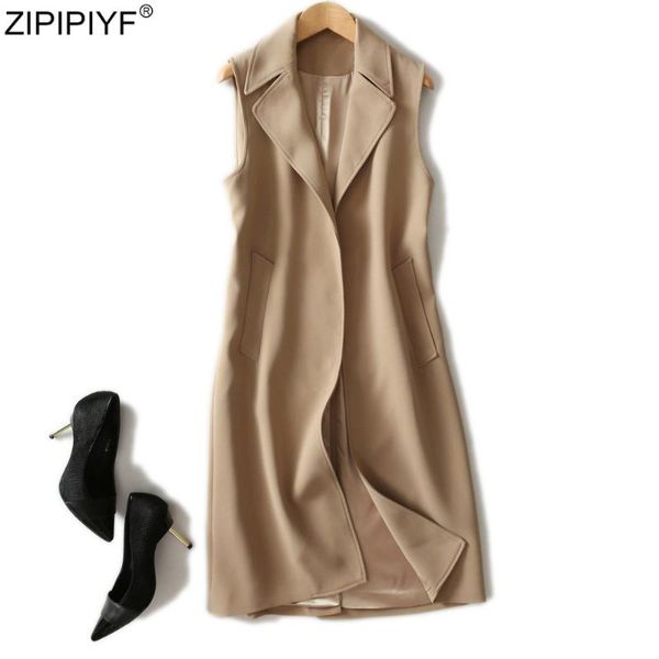 women's vests 2021 autumn fashion end women turn down collar sleeveless solid vest coat long style waistcoat c2089, Black;white
women's vests 2021 autumn fashion end women turn down collar sleeveless solid vest coat long style waistcoat c2089, Black;white