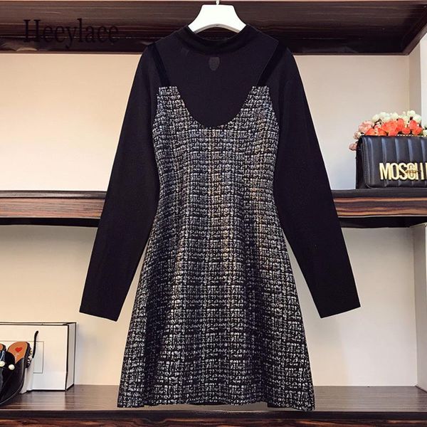 casual dresses plus size 5xl office ladies elegant autumn tweed women vintage long sleeve patchwork a-line mini vestidos, Black;gray
casual dresses plus size 5xl office ladies elegant autumn tweed women vintage long sleeve patchwork a-line mini vestidos, Black;gray