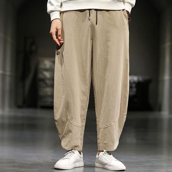 men's casual fashion loose mens hip hop cotton linen pants drawstring waist pocket pencil hare, Black
men's casual fashion loose mens hip hop cotton linen pants drawstring waist pocket pencil hare, Black