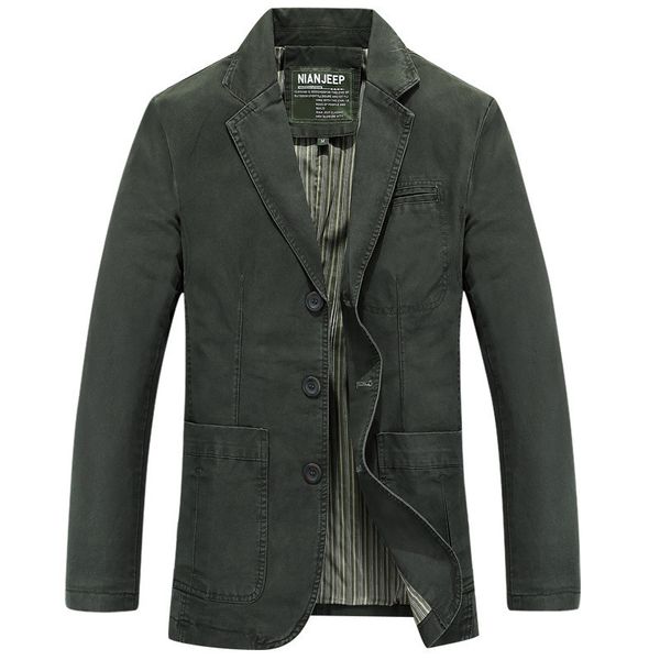 Men's plus size Outerwear 2021 Spring and Autumn Suit Casual Large Coat 818, Khaki