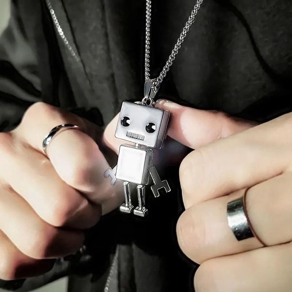 pendant necklaces robot for men women neck chain style fashion street jewelry, Silver
pendant necklaces robot for men women neck chain style fashion street jewelry, Silver