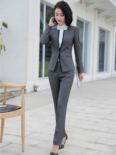 women's suits & blazers formal women pant grey blazer and jacket sets work wear clothes business ladies office uniform designs, White;black
women's suits & blazers formal women pant grey blazer and jacket sets work wear clothes business ladies office uniform designs, White;black