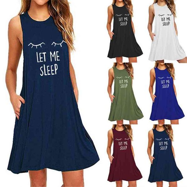 letter printed sleeveless slim a-line dress casual loose with pocket pajamas women round neck pullover summer es 210517, Black;gray
letter printed sleeveless slim a-line dress casual loose with pocket pajamas women round neck pullover summer es 210517, Black;gray