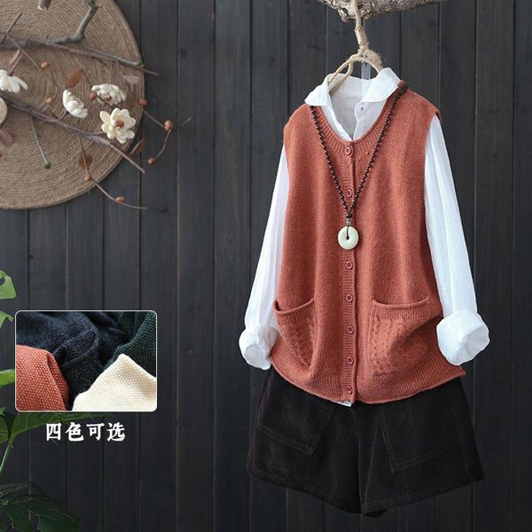 women's sweaters simple solid color knit twist pocket single-breasted vest sweater autumn winter 2108 mori girl, White;black
women's sweaters simple solid color knit twist pocket single-breasted vest sweater autumn winter 2108 mori girl, White;black