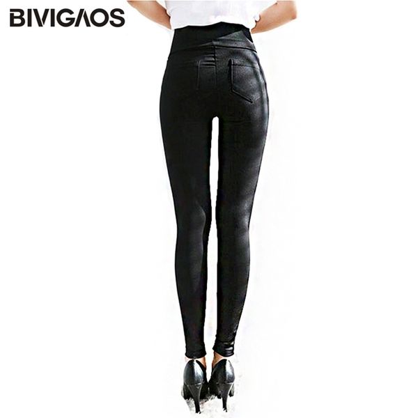 bivigaos spring summer fashion womens black casual elastic high waist leggings trousers pocket pencil pants skinny slim female 210925 
bivigaos spring summer fashion womens black casual elastic high waist leggings trousers pocket pencil pants skinny slim female 210925