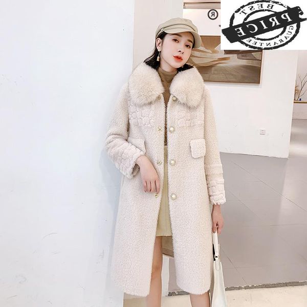 women's fur & faux real coat female natural collar long sheep shearing jacket women korean vintage 100% wool hiver 2012, Black
women's fur & faux real coat female natural collar long sheep shearing jacket women korean vintage 100% wool hiver 2012, Black