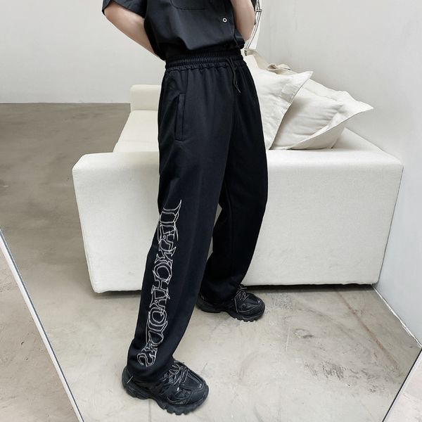 pants fashionable the dark punk hair stylist 2021 brand printed casual personalized men's loose wide leg, Black
pants fashionable the dark punk hair stylist 2021 brand printed casual personalized men's loose wide leg, Black