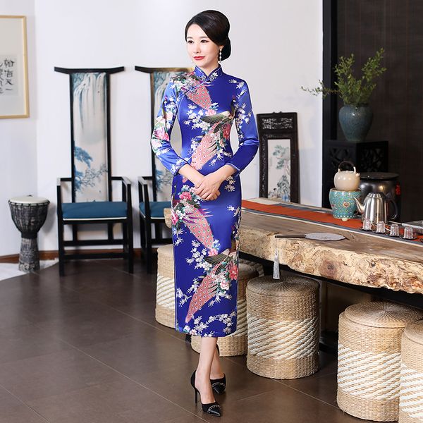 blue long sleeve chinese traditional women qipao classic peacock long vintage gown cheongsam dress plus size 4xl 5xl 6xl, Red
blue long sleeve chinese traditional women qipao classic peacock long vintage gown cheongsam dress plus size 4xl 5xl 6xl, Red