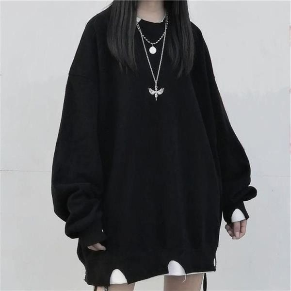 women's hoodies & sweatshirts deeptown gothic women winter 2021 fashion plus velvet sweatshirt long sleeve korean size, Black
women's hoodies & sweatshirts deeptown gothic women winter 2021 fashion plus velvet sweatshirt long sleeve korean size, Black