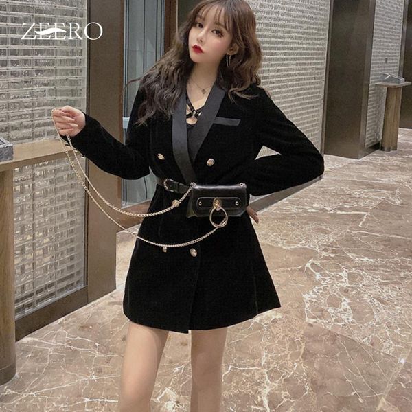 korean female elegant black velvet jacke a-line dress stitching collar blazer winter women double breasted dresses + belt bag casual, Black;gray
korean female elegant black velvet jacke a-line dress stitching collar blazer winter women double breasted dresses + belt bag casual, Black;gray