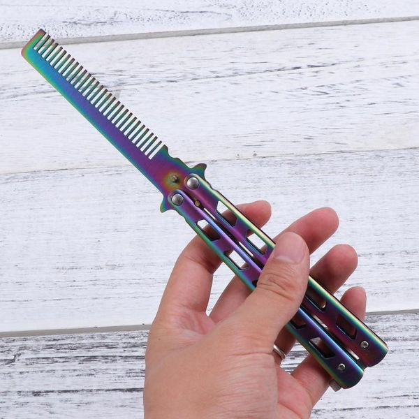 hair brushes foldable comb trimmer portable stainless steel practice training style cool (colorful), Silver
hair brushes foldable comb trimmer portable stainless steel practice training style cool (colorful), Silver