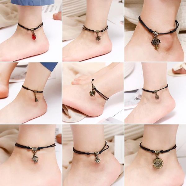 anklets bohemia butterfly heart tree tower pendant ankle for women black rope bracelets on leg choker ankles sandal china jewelry gift, Red;blue
anklets bohemia butterfly heart tree tower pendant ankle for women black rope bracelets on leg choker ankles sandal china jewelry gift, Red;blue