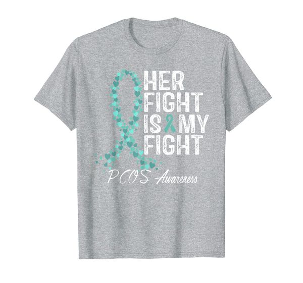 polycystic ovary syndrome awareness gift her fight tee pcos t-shirt, White;black