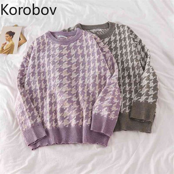 korobov korean o neck long sleeve sueter mujer korean sweet fashion plaid sweaters preppy style streetwear vintage pullovers 210430, White;black
korobov korean o neck long sleeve sueter mujer korean sweet fashion plaid sweaters preppy style streetwear vintage pullovers 210430, White;black