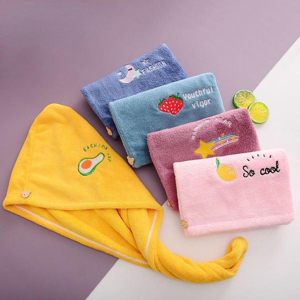 towel cute coral velvet fruit embroidery dry hair cap women super absorbent and quick-drying shower
towel cute coral velvet fruit embroidery dry hair cap women super absorbent and quick-drying shower