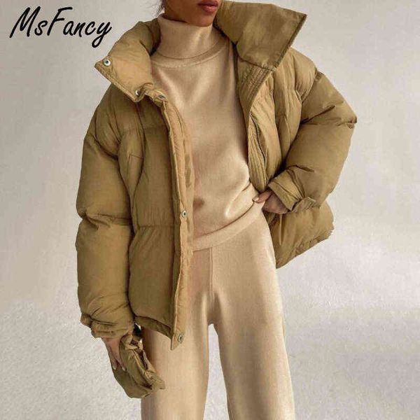 msfancy winter coats women korean fashion zipper puffer jacket casual doudoune femme outwear 211130, Black
msfancy winter coats women korean fashion zipper puffer jacket casual doudoune femme outwear 211130, Black