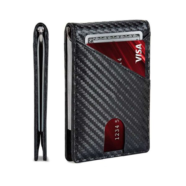 the wallet men's dollar clip rfid multifunctional slim carbon fiber multi card wallet, Black
the wallet men's dollar clip rfid multifunctional slim carbon fiber multi card wallet, Black