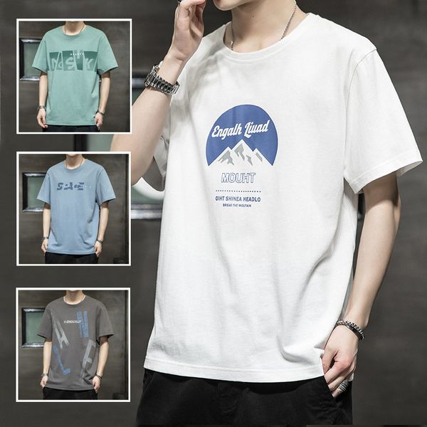 men's t shirts 2021 short sleeve pure cotton summer t-shirt wear korean fashion brand youth clothing, White;black
men's t shirts 2021 short sleeve pure cotton summer t-shirt wear korean fashion brand youth clothing, White;black