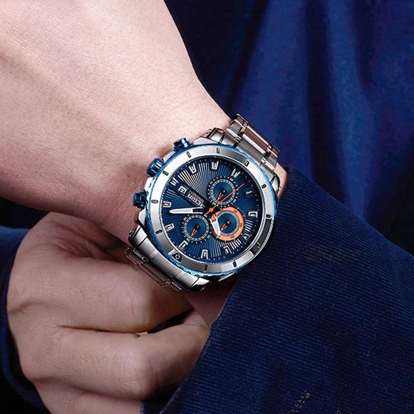 wristwatches relogio masculino megir watch men 2021 blue dial men's wrist watches waterproof for wristwatch, Slivery;brown
wristwatches relogio masculino megir watch men 2021 blue dial men's wrist watches waterproof for wristwatch, Slivery;brown