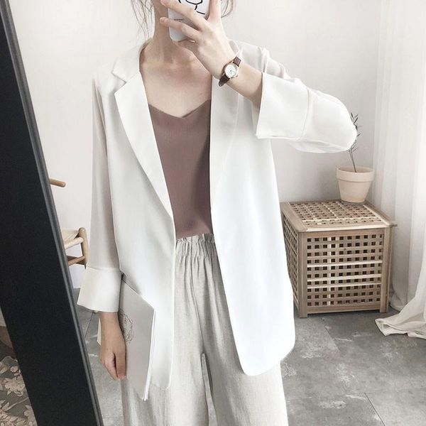 women's suits & blazers 4159 suit coat women 2021 korean casual drape thin sunscreen white medium length small, White;black
women's suits & blazers 4159 suit coat women 2021 korean casual drape thin sunscreen white medium length small, White;black