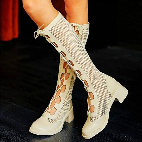 punk party women's cow leather summer knee high sandals boots lace up round toe mid cuban oxfords back zip shoes, Black 
punk party women's cow leather summer knee high sandals boots lace up round toe mid cuban oxfords back zip shoes, Black