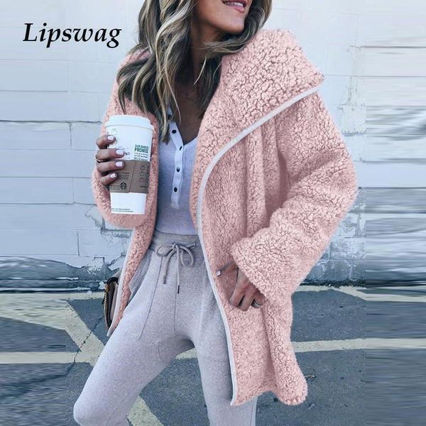 women autumn lambswool cardigan jacket elegant long sleeve turn-down collar jackets coats casual oversized and women's, Black;brown
women autumn lambswool cardigan jacket elegant long sleeve turn-down collar jackets coats casual oversized and women's, Black;brown