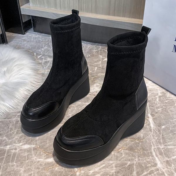 boots rimocy black elastic chunky heels woman slip on high platform ankle for women autumn winter height increase shoes
boots rimocy black elastic chunky heels woman slip on high platform ankle for women autumn winter height increase shoes