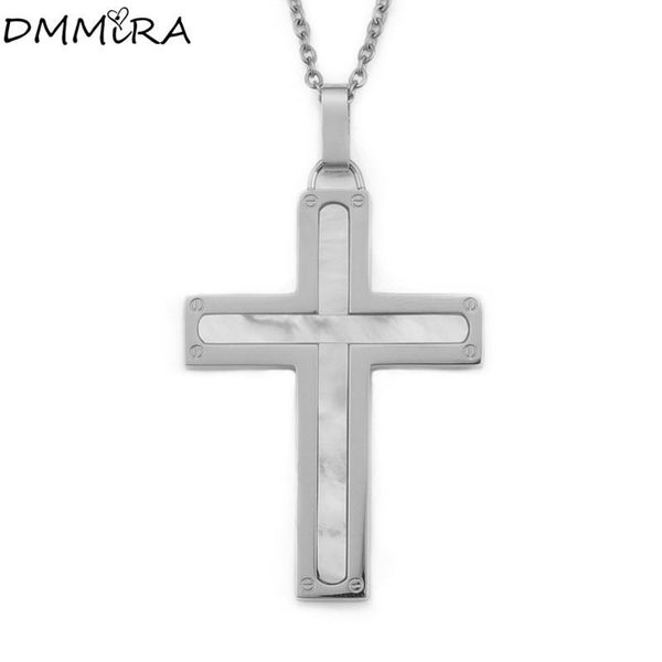 pendant necklaces fashion women men male carving cross color gold stainless steel religion white shell screw jewelry, Silver
pendant necklaces fashion women men male carving cross color gold stainless steel religion white shell screw jewelry, Silver