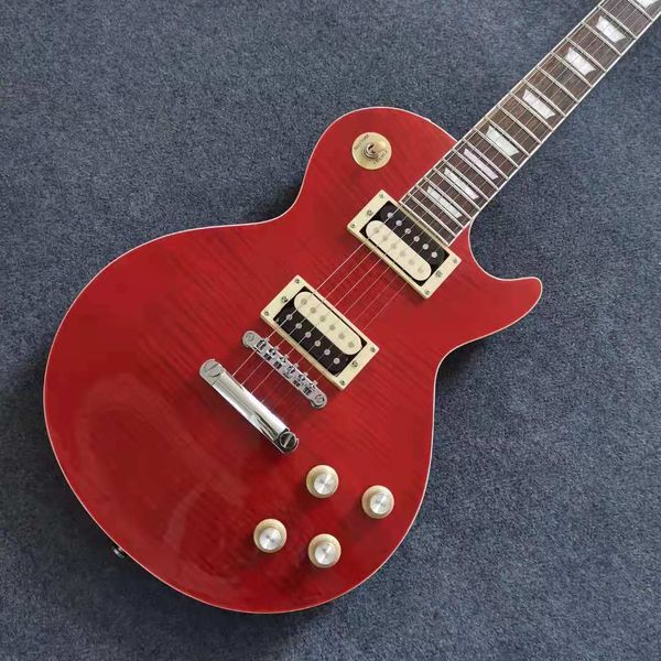 standard electric guitar red color tiger maple zebra pickups rosewood fingerboard silver hardware high quality
standard electric guitar red color tiger maple zebra pickups rosewood fingerboard silver hardware high quality