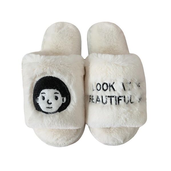 ins fashion boys and girls cartoon women slippers plush fur mixed colors flat, Black
ins fashion boys and girls cartoon women slippers plush fur mixed colors flat, Black