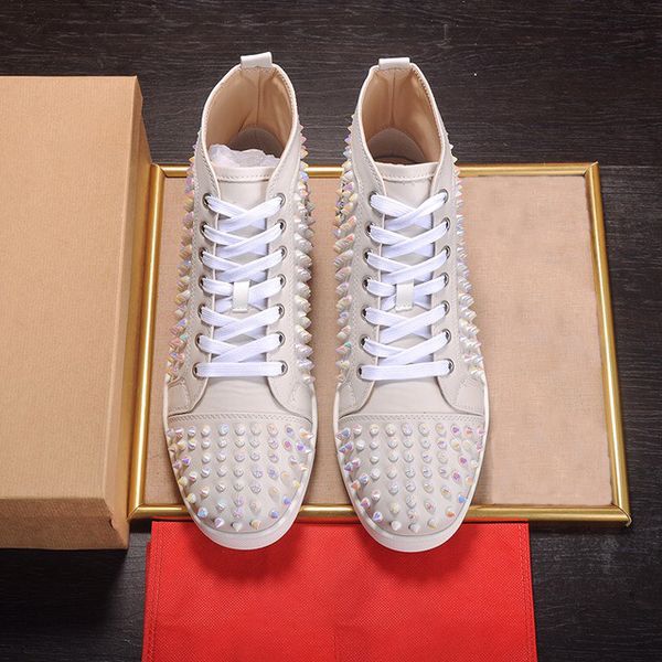 men women casual shoes bottom studded spikes fashion platform insider black red white silver leather high boots size35-46 with box
men women casual shoes bottom studded spikes fashion platform insider black red white silver leather high boots size35-46 with box