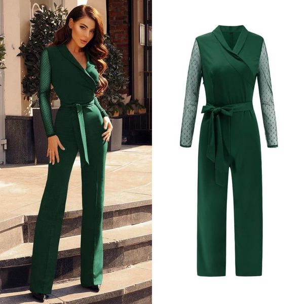 elegant professional jumpsuit long sleeve lace-up women jumpsuits autumn casual polka dot v-neck overalls fashion women's pants & capri, Black;white
elegant professional jumpsuit long sleeve lace-up women jumpsuits autumn casual polka dot v-neck overalls fashion women's pants & capri, Black;white