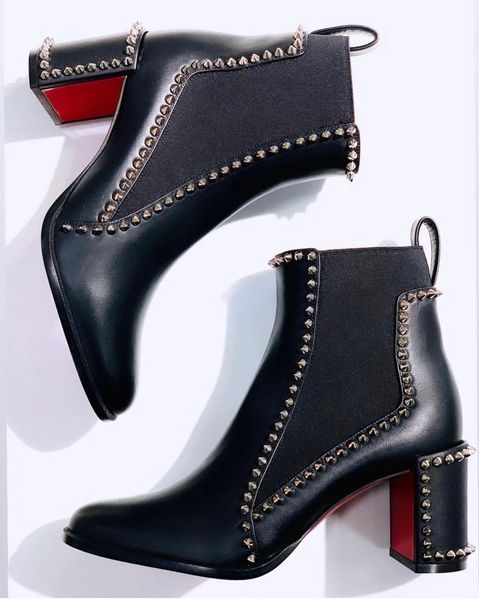 21 inter fashion brands out line spike ankle boots women's red bottom booties lady knight boot luxury designer chunky heels combat boot, Black
21 inter fashion brands out line spike ankle boots women's red bottom booties lady knight boot luxury designer chunky heels combat boot, Black