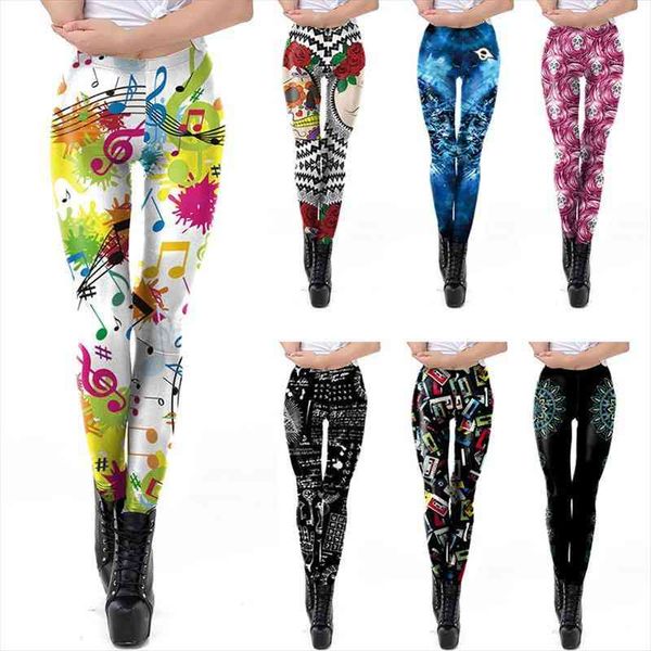 women legging starry sky stripe skull note music printing leggins fashion slim high waist leggings women pants s, Black
women legging starry sky stripe skull note music printing leggins fashion slim high waist leggings women pants s, Black
