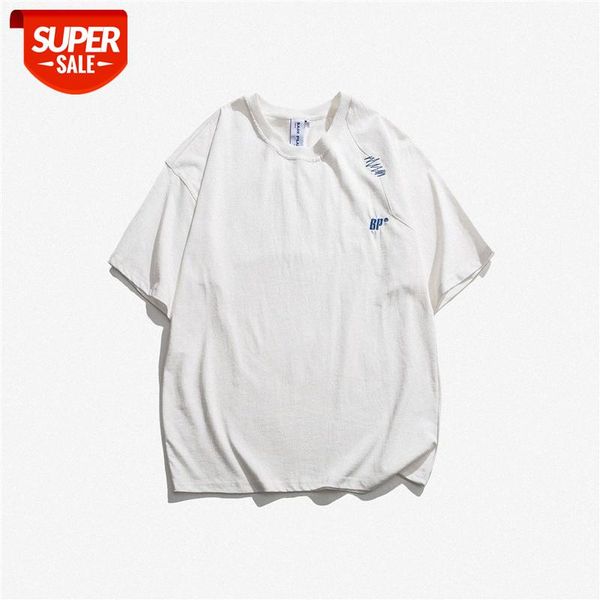 summer short-sleeved japanese street style solid color letter embroidery loose t-shirt men #7k2b, White;black
summer short-sleeved japanese street style solid color letter embroidery loose t-shirt men #7k2b, White;black