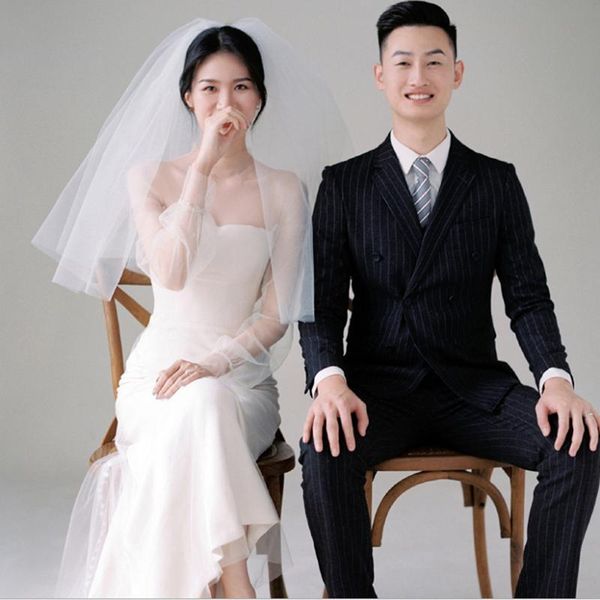 other wedding dresses satin mermaid dress simple with train illusion full sleeves vestido de cetim vestidos casamento civil simples, White
other wedding dresses satin mermaid dress simple with train illusion full sleeves vestido de cetim vestidos casamento civil simples, White