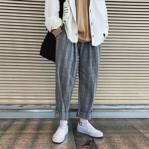 men's pants autumn plaid fashion retro casual trousers man streetwear trend wild hip hop loose harem male m-xl, Black
men's pants autumn plaid fashion retro casual trousers man streetwear trend wild hip hop loose harem male m-xl, Black