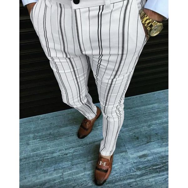 men's pants 2021 autumn business casual striped printed pencil for men fashion slim trousers mid waist long streetwear, Black
men's pants 2021 autumn business casual striped printed pencil for men fashion slim trousers mid waist long streetwear, Black